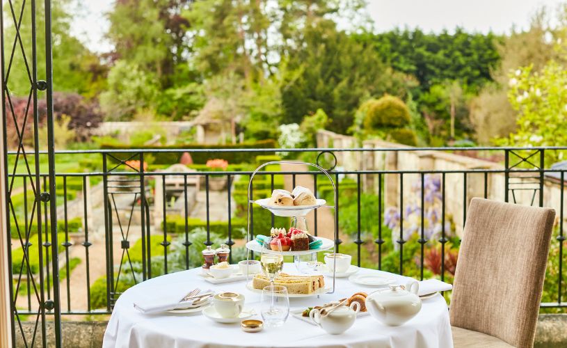 The Bath Priory Afternoon Tea overlooking garden
